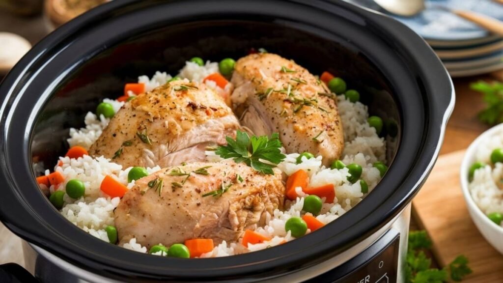 Chicken and Rice Crockpot Dish